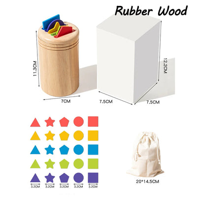 Baby Sensory Bin Montessori Educational Toys Permanent Box Parish Sensory Play Color Shape Sorting Games Cognitive Wooden Toys