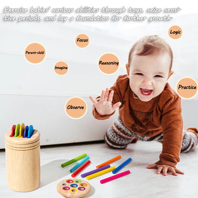 Baby Sensory Bin Montessori Educational Toys Permanent Box Parish Sensory Play Color Shape Sorting Games Cognitive Wooden Toys