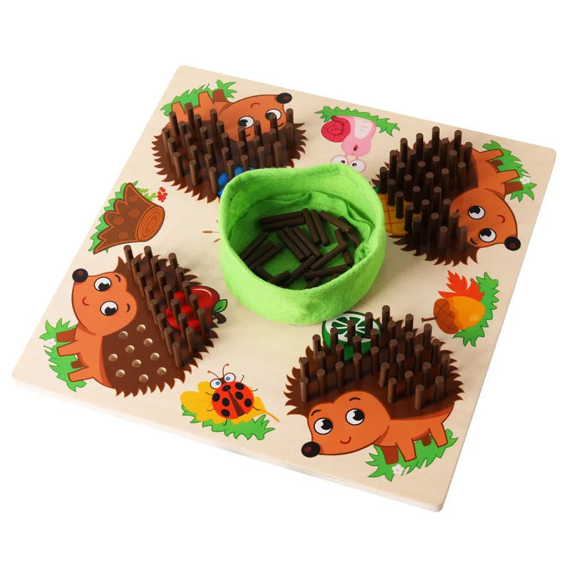 Toddler Hedgehog Board Game Kid Learning Counting Matching Game  Montessori Early Education Fine Motor Skill Sorting Toy Gift