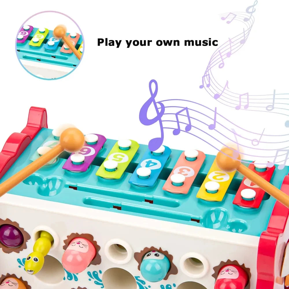 New Baby Montessori Toys Magnetic Fishing Games Owl Activity Cube Musical Piano Set Fine Motor Skill For 0-12 Months Toddlers