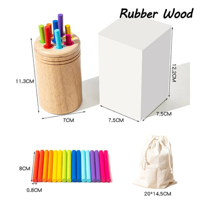 Baby Sensory Bin Montessori Educational Toys Permanent Box Parish Sensory Play Color Shape Sorting Games Cognitive Wooden Toys