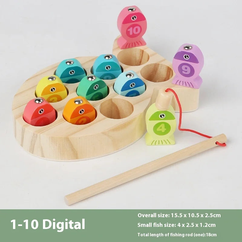 Wooden Children Fishing Toys Baby Early Education Toys Kids Ability Training Toy Montessori Education Fun Game Alphabet Learning