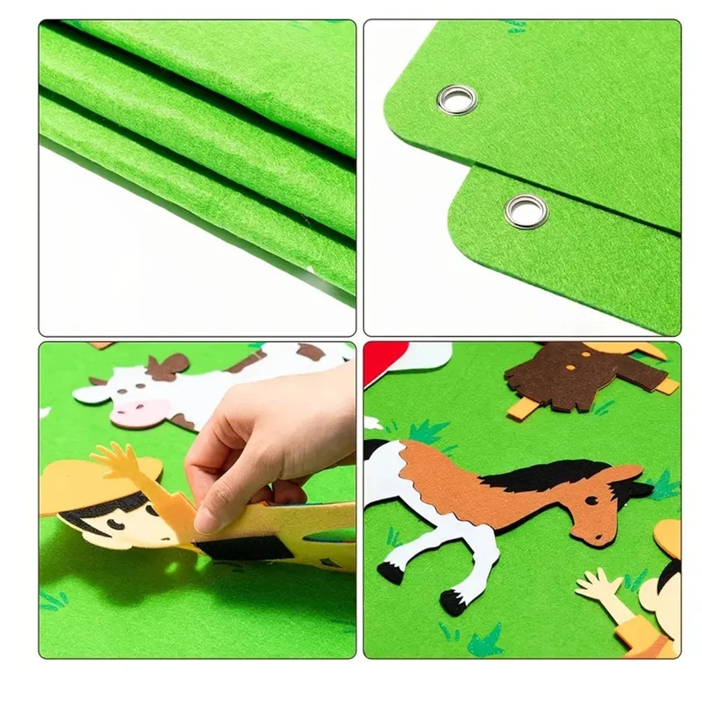 Felt Board Stories Set Montessori Ocean Farm Animal Family Interactive Preschool Education Early Learning Toddlers Toys