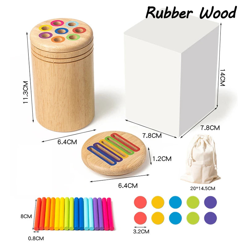 Baby Sensory Bin Montessori Educational Toys Permanent Box Parish Sensory Play Color Shape Sorting Games Cognitive Wooden Toys