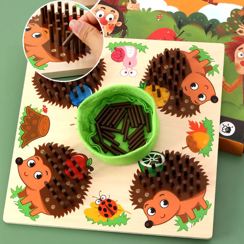 Toddler Hedgehog Board Game Kid Learning Counting Matching Game  Montessori Early Education Fine Motor Skill Sorting Toy Gift