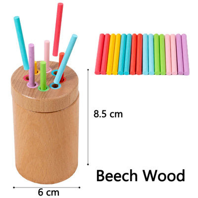 Baby Sensory Bin Montessori Educational Toys Permanent Box Parish Sensory Play Color Shape Sorting Games Cognitive Wooden Toys