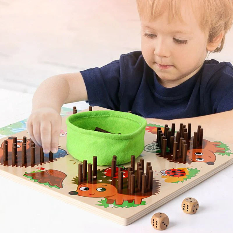 Toddler Hedgehog Board Game Kid Learning Counting Matching Game  Montessori Early Education Fine Motor Skill Sorting Toy Gift