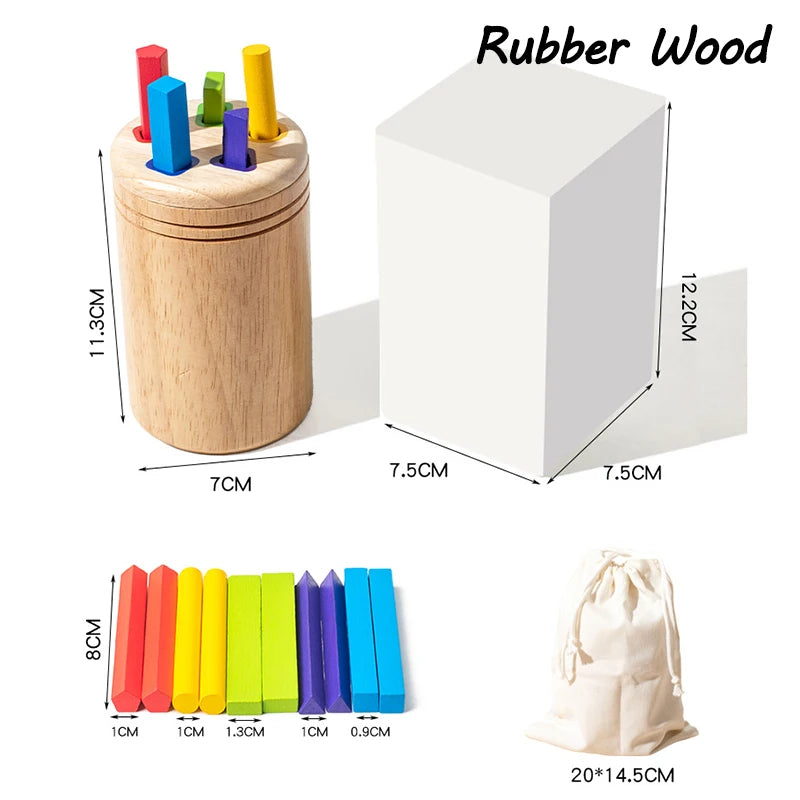 Baby Sensory Bin Montessori Educational Toys Permanent Box Parish Sensory Play Color Shape Sorting Games Cognitive Wooden Toys