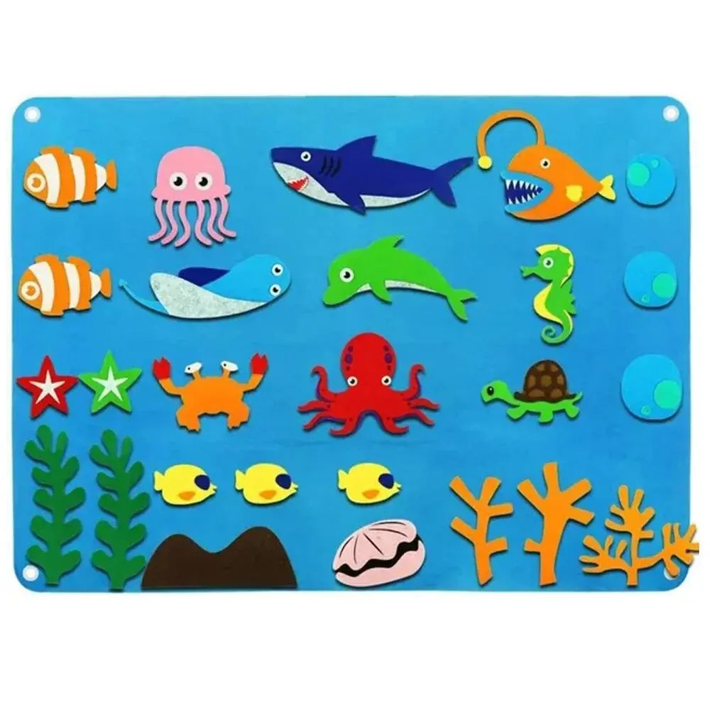 Felt Board Stories Set Montessori Ocean Farm Animal Family Interactive Preschool Education Early Learning Toddlers Toys